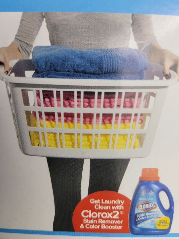Photo 1 of CLOROX Rectangle Laundry Basket 40 Liters/1.1 Bushel  2 Count