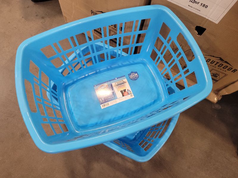 Photo 1 of CLOROX Rectangle Laundry Basket 40 Liters/1.1 Bushel  2 Count