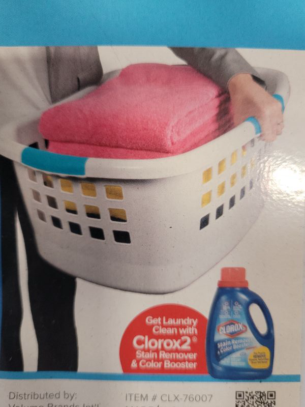 Photo 1 of Clorox Hipster Plastic Laundry Basket 1.5 Bushels/55 liters