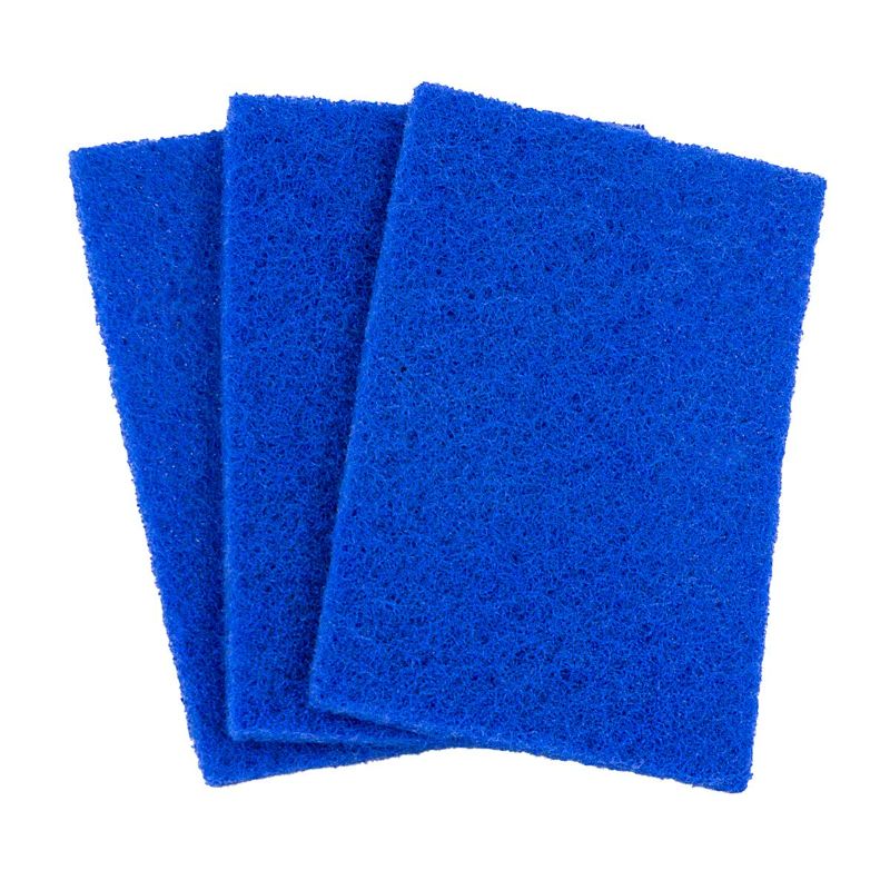 Photo 1 of (4 packs) Pine-Sol Non-Scratch Scouring Pads, Household Cleaning Scrubbers, Safe on Nonstick Cookware, 3 Count Blue