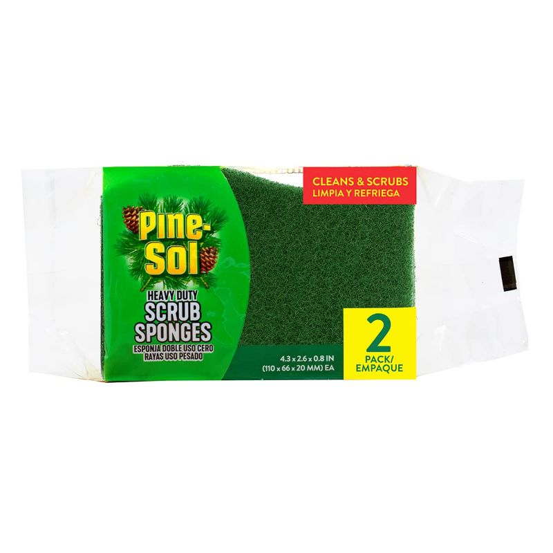 Photo 1 of 12 Count Pine-Sol Heavy Duty Scrub Sponges for Cleaning | Dual-Sided Dishwashing and Scouring Pad | Kitchen Supplies for Washing Dishes, Pots, Pans