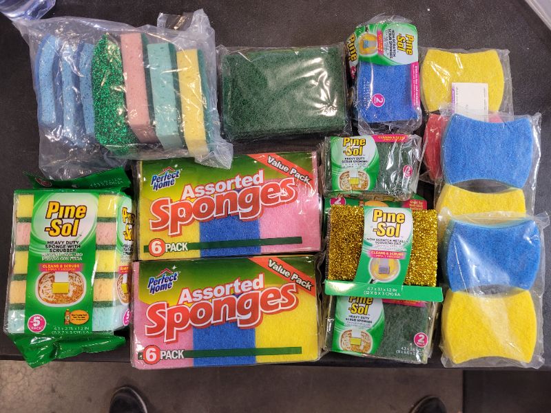 Photo 1 of Assorted Bag Lot Bundle of Sponges/Dish Scrubbing Sponges Varitey Pack