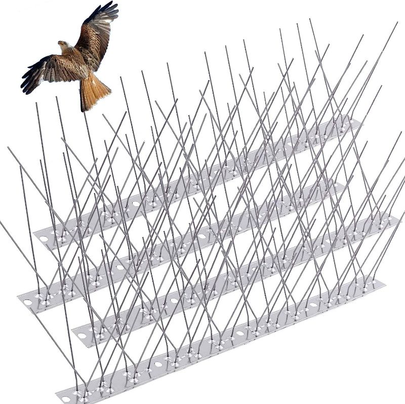 Photo 1 of Topsome for Pigeon Small Birds 20Feet/18 Strips, Deterrent Spikes Stainless Steel Anti, Covers
