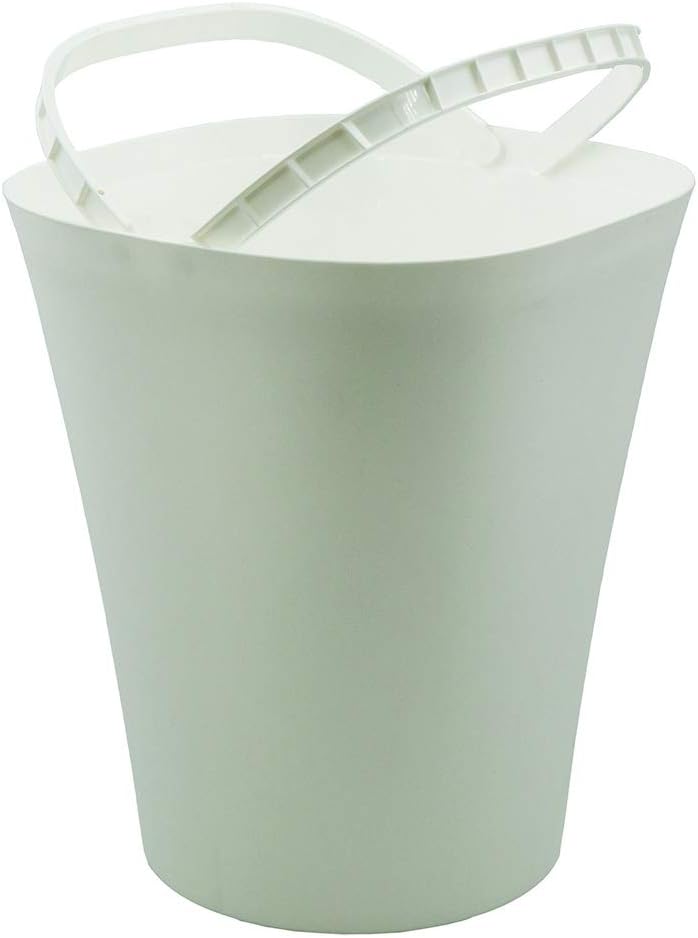 Photo 1 of Glad Small Waste Basket with Bag Ring | Trash Can for Home, Office, Bedrooms and Bathrooms, 8.5L, White