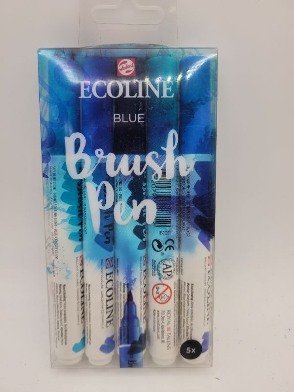 Photo 3 of Ecoline Liquid Watercolor Brush Pen, Set of 5 - Blue 