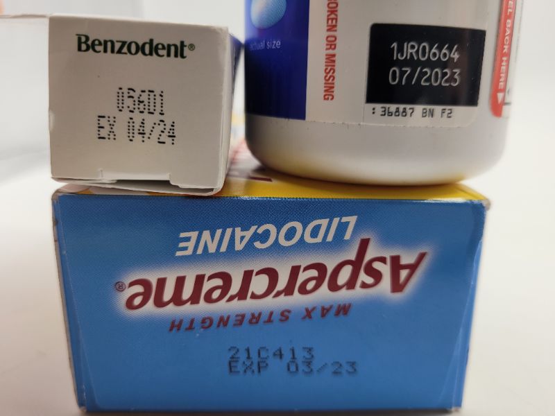 Photo 5 of 3 COUNT FIRST AID BUNDLE: Amazon Basic Care Naproxen Sodium Caplets 220 mg, Pain Reliever/Fever Reducer (NSAID), Muscular Aches, Backache, Headache, Toothache, Minor Arthritis Pain Relief and More, 300 Count 300 Count (Pack of 1), Benzodent Dental Pain Re