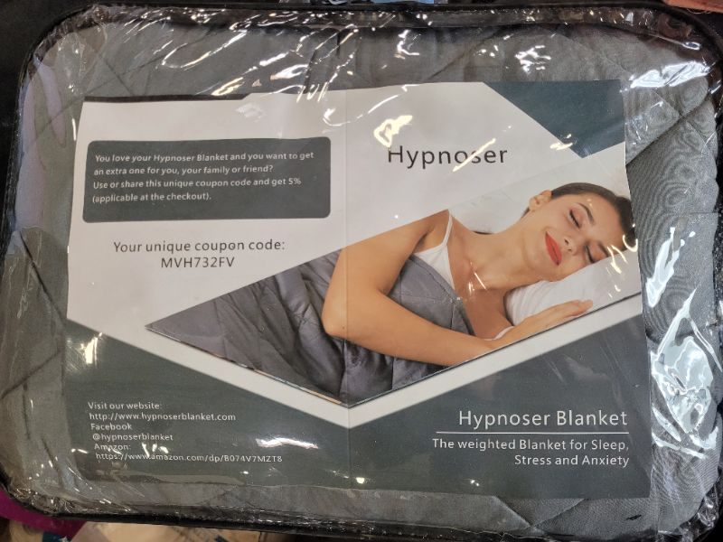 Photo 2 of HYPNOSER Weighted Blanket Twin Size (15 lbs 48"x72") for Kids and Adults | Heavy Blanket for Better Sleep, Fits Twin or Full Size Beds (Dark Grey) 48"x72" Grey