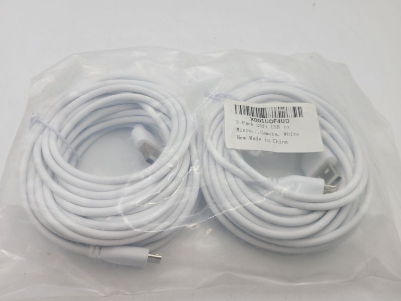Photo 2 of 2-Pack 25ft USB to Micro USB Extension Power Cable Compatible for Wyze Cam