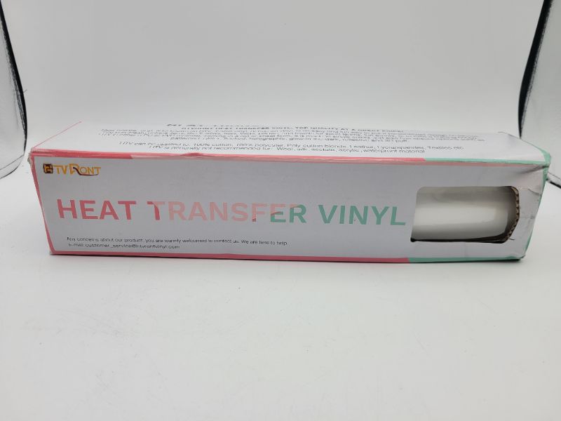 Photo 2 of Heat Transfer Vinyl White HTV Rolls - 12" x 20ft White Iron on Vinyl for All Cutter Machine, White HTV Vinyl for Shirts - Easy to Cut & Weed for Heat Vinyl Design