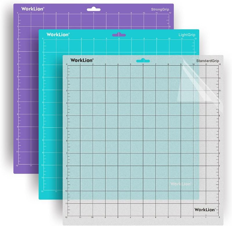 Photo 1 of (2 PACK) WORKLION Cutting-Mat 12x12 for Silhouette Cameo: (3 Mats - StandardGrip, LightGrip, StrongGrip) Variety Adhesive Sticky Durable Non-Slip Craft Replacement Mats for Silhouette Cameo 4/3/2/1