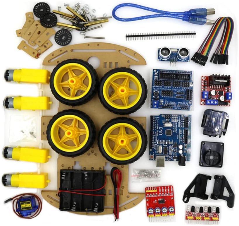 Photo 2 of DIY 4WD Ultrasonic Avoidance Tracking Motor Smart Robot Car Chassis Wheel Kit