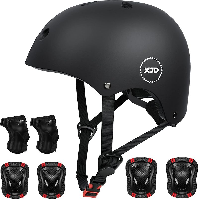 Photo 1 of XJD Kids Bike Helmet,Multi-Sport Protective Gear Set for 3-8 Years Boys Girls with Knee and Elbow Pads Wrist Guards fit Roller Skates,Cycling,Skateboarding,Skating Scooter size small