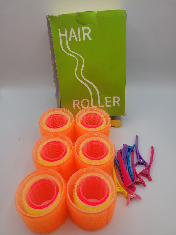 Photo 1 of Hair Rollers Set, Large Velcro Rollers for Hair, 18 Packs 3 Sizes With Clips, Big Self Grip Hair Curlers for Medium Long Hair