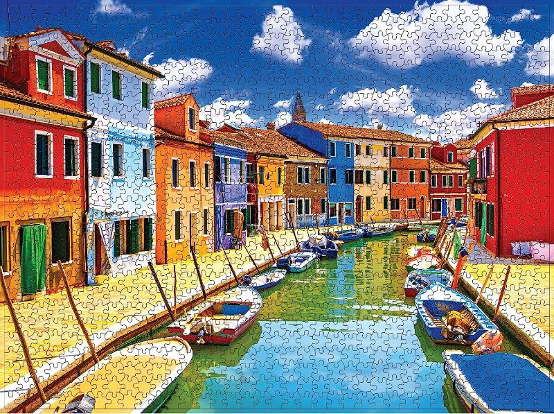 Photo 1 of 1000 Piece Large Jigsaw Puzzle for Adults - 1000 pc Landscape Jigsaw Puzzle Game Interesting Toys - Hand Made Puzzles Personalized Gift?Burano?