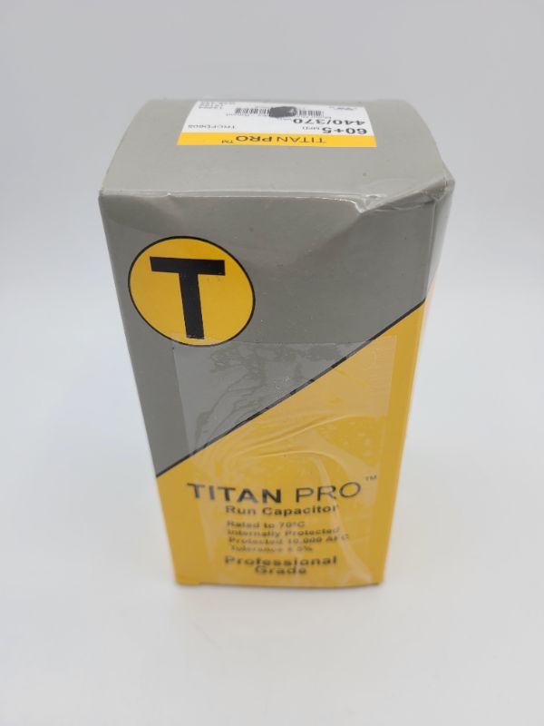 Photo 2 of TITAN PRO Motor Dual Run Cap, 60/5 MFD, 370-440V (TRCFD605) 