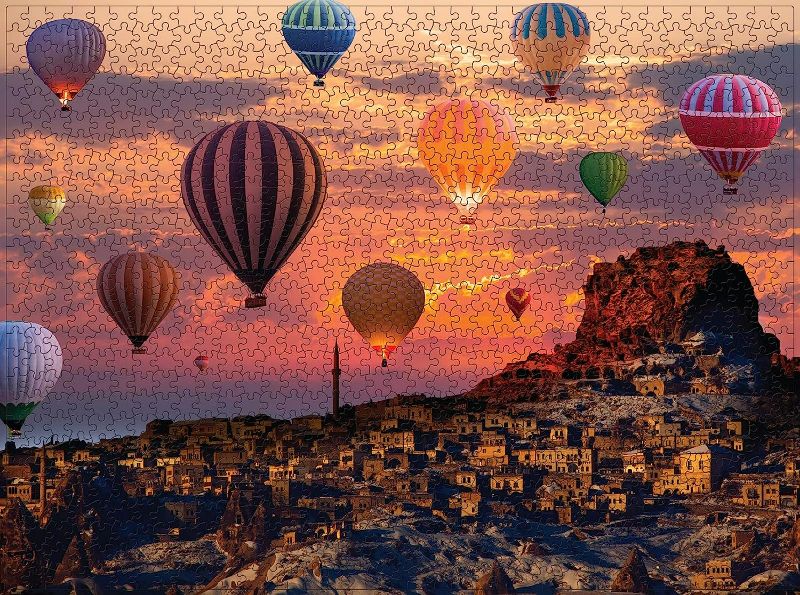 Photo 1 of ZNUOME Jigsaw Puzzles for Adults and Teens, 1000 Pieces Night View Hot Air Balloon - Premium Quality Challenging Family Activity Puzzle Toy Games for Gifts 27.1×20 inches