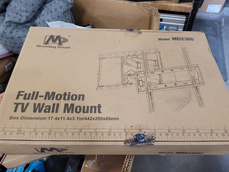 Photo 2 of Mounting Dream UL Listed TV Wall Mount for Most 32-55 inch TV, Some up to 65 inch, Full Motion TV Mount with Articulating Dual Arms, Max VESA 400x400mm, 99 lbs, Fits 16 inch Studs, MD2380