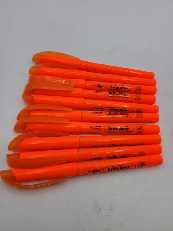 Photo 1 of BIC Brite Liner Highlighter Chisel Tip Fluorescent Orange 10 count