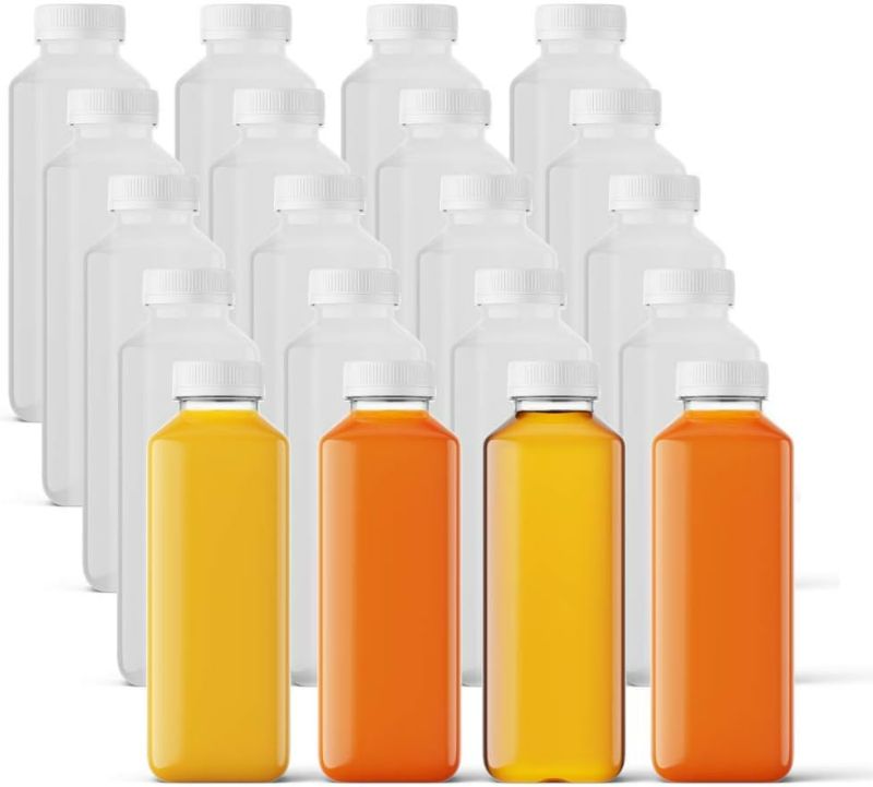 Photo 1 of SMART SOLUTIONS BPA-Free Plastic Juice Bottles with Caps - 12oz 20 Pack - Reusable Clear Beverage Containers for Drinks, Smoothies and Juicing