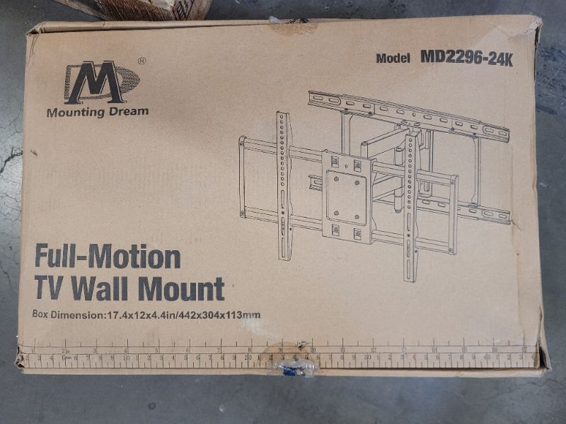 Photo 2 of Mounting Dream TV Wall Mounts TV Bracket for Most 42-70 Inch TVs, UL Listed Premium TV Mount Full Motion with Articulating Arms, Max VESA 600x400mm and 100LBS, Fits 16", 18", 24" Studs, MD2296-24K