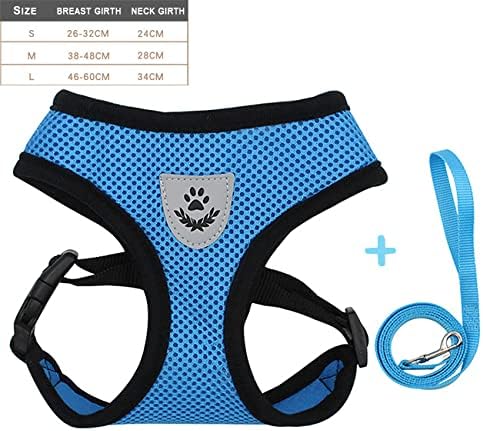 Photo 1 of 3 pack Red, Pink, Blue Small Dog Harness, Puppy Vest and Leash Set, Adjustable Pet Vest with Reflective Strap, Polyester Dog Mesh Vest Harness Walking Escape Proof, Easy Control for Small, Puppy Dogs