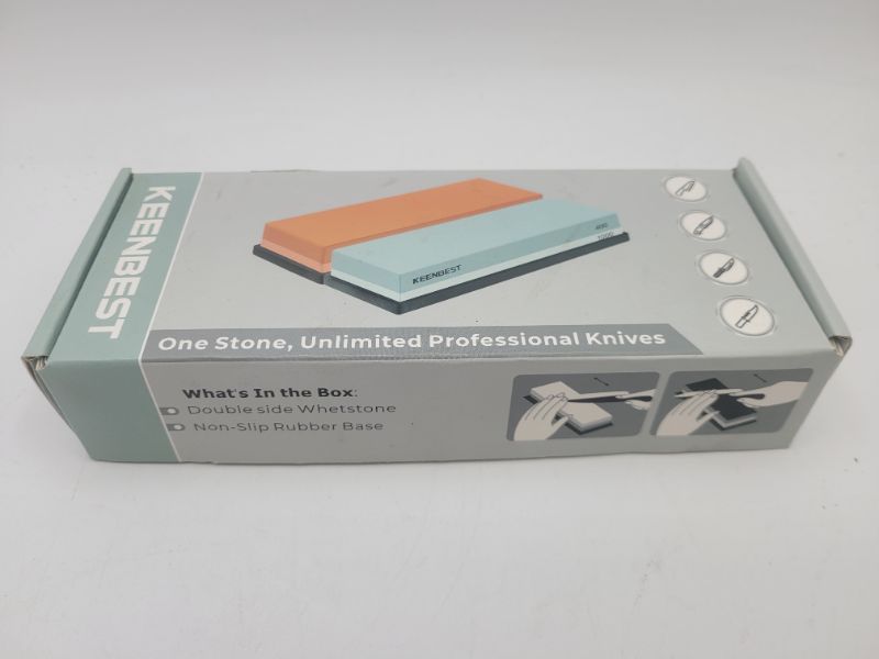 Photo 2 of Sharpening Stone Whetstone Set 2 Side Grit 400/1000 Kitchen Knife Sharpener Stone Wet Stones for Sharping Knives Kit with Non-slip Rubber Base Green