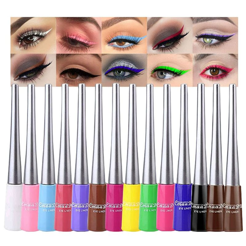 Photo 1 of evpct 14 Colors Colored Liquid Eyeliner Colorful Set,Red Pink White Blue Black Purple Rainbow Colorful Liquid Eyeliner Pen Set Eye Liners for Women Waterproof Pencil delineadores de colores para ojos