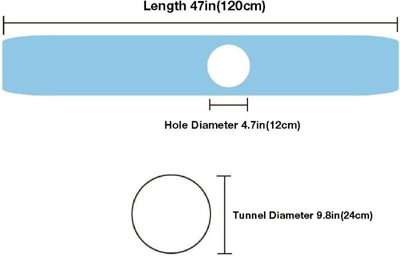 Photo 2 of (2 pack) 2 Way Cat Tunnel Pet Play Tube - Collapsible Tunnel for Small Pet/Cat/Kitty/Doggy/Rabbit (Blue)