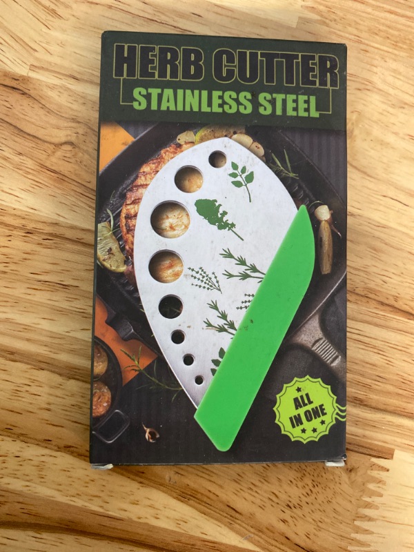 Photo 5 of 2 Pack Herb Stripper Tool 9 Holes Stainless Steel kale Leaf Stripping Zip Tools, Curved Edge Can be Used as a Kitchen Gadgets