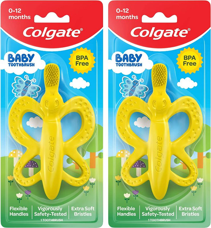 Photo 3 of Colgate Baby Toothbrush and Teether, BPA Free â€“1 Count (Pack of 2)