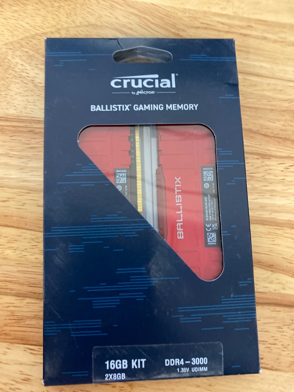 Photo 3 of Crucial Ballistix 3000 MHz DDR4 DRAM Desktop Gaming Memory Kit 16GB (8GBx2) CL15 BL2K8G30C15U4R (RED)