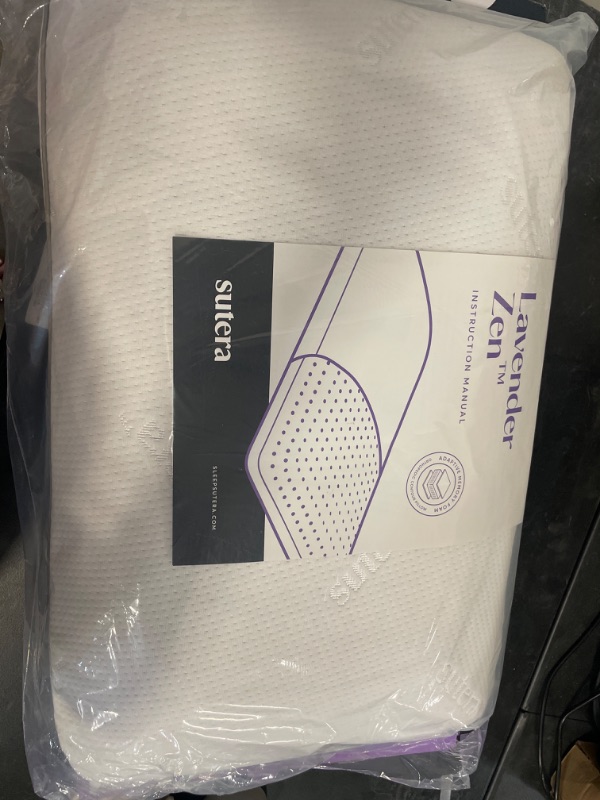 Photo 7 of Sutera - Lavender Zen Memory Foam Pillow for Sleeping - Essential Lavender Oil Infused, Cooling Pillow with Neck, Shoulder and Back Support - Relaxing Pillow for Side, Back, Stomach Sleepers
