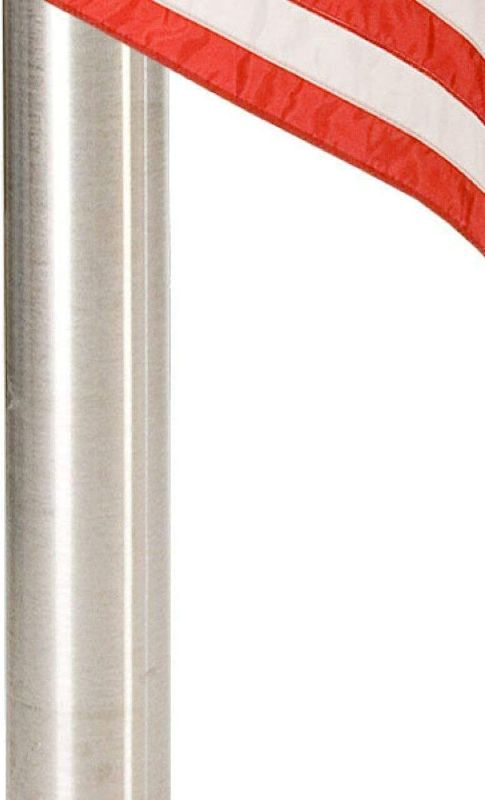 Photo 2 of eagle top flag pole kit: 6 Foot Tangle Free Spinning Flag Pole. Residential or Commercial Flag Pole. Wind Resistant/Rust Free. (Silver)
