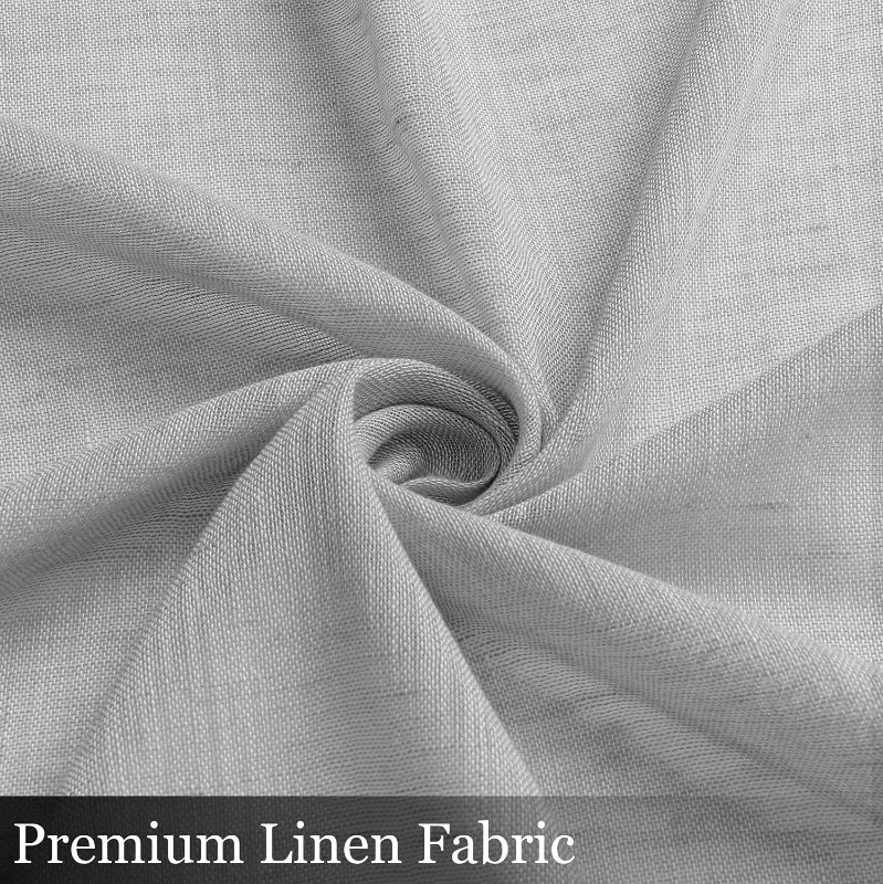 Photo 4 of Miss SELETEX Natural Linen Sheer Curtains for Living Room Elegant Solid Window Drapes Grommet Top Light Filtering Curtains Window Voile Panels Linen Textured Panels for Bedroom 2 Panels 52Wx63L Grey
