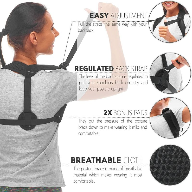 Photo 2 of Posture Corrector for Women & Men - Effective and Comfortable Posture Brace for Slouching & Hunching - Discreet Design - Clavicle Support