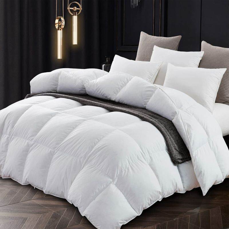 Photo 1 of Topllen Down Comforter King Size, All Season Duvet Insert Filling with White Down and Feather