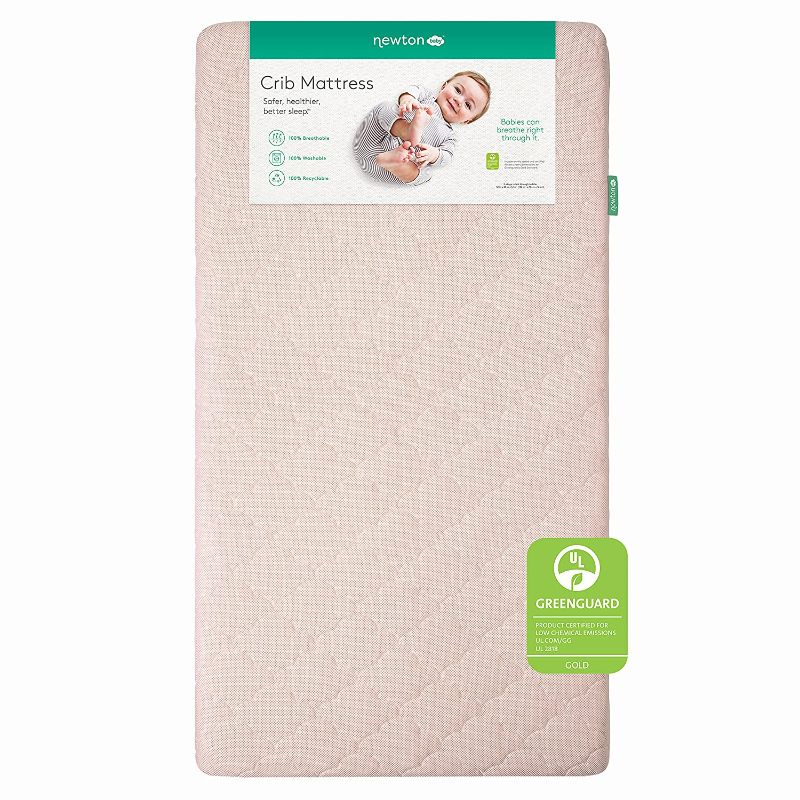 Photo 1 of Newton Baby Crib Mattress - Infant & Toddler Mattress, Baby Bed Mattress for Crib, Dual-Layer, Safe, Breathable & Washable Crib Mattress, Removable Cover, Deluxe 5.5 inch-thick Cushion, Pink
