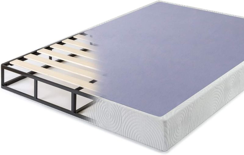 Photo 1 of ZINUS Metal Box Spring with Wood Slats /7.5 Inch Mattress Foundation / Sturdy Steel Structure / Easy Assembly, TWIN
