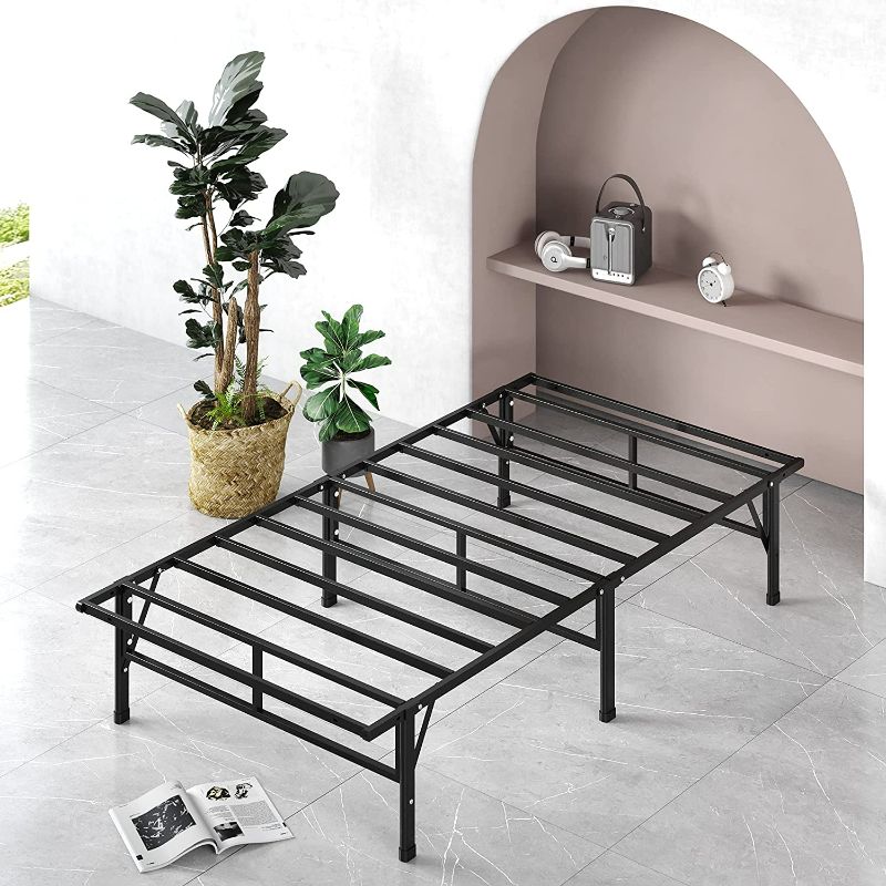 Photo 1 of ZINUS SmartBase Compack Mattress Foundation / 14 Inch Metal Bed Frame / No Box Spring Needed / Sturdy Steel Slat Support, Twin
