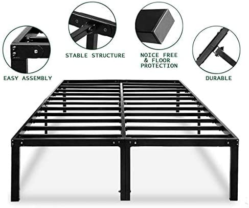 Photo 2 of HAAGEEP Metal Platform Bed Frame Full with Storage 14 Inch Heavy Duty Beds Steel Slat Frames Standard Size, AF
