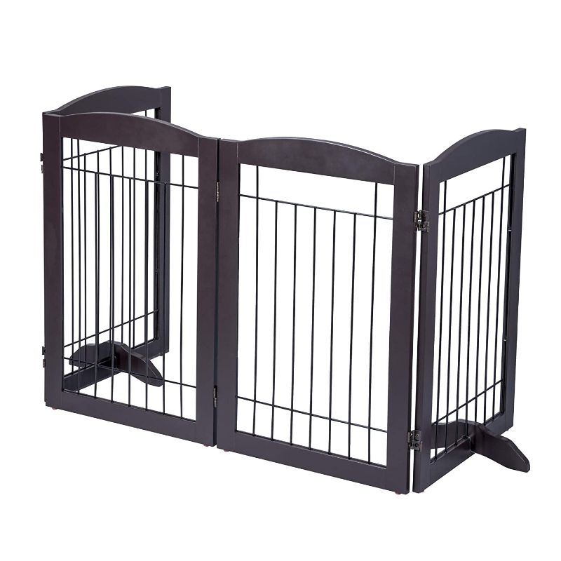 Photo 2 of Spirich 4 panel Freestanding Wire Pet Gate for Dogs, 36 inches 