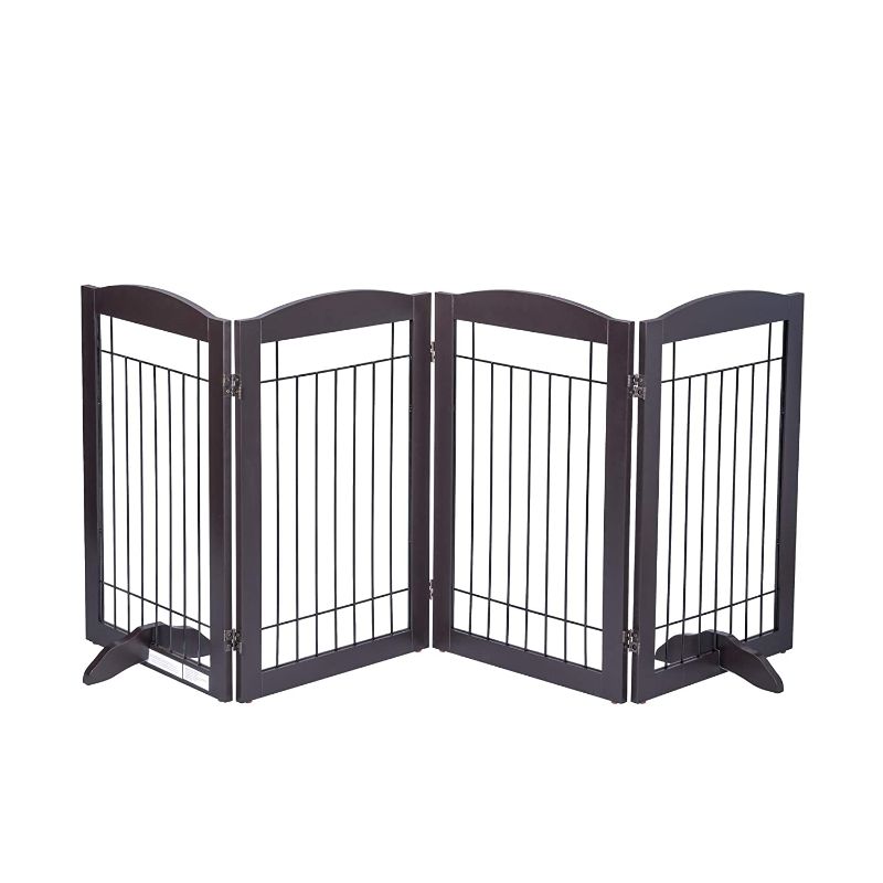 Photo 1 of Spirich 4 panel Freestanding Wire Pet Gate for Dogs, 36 inches 