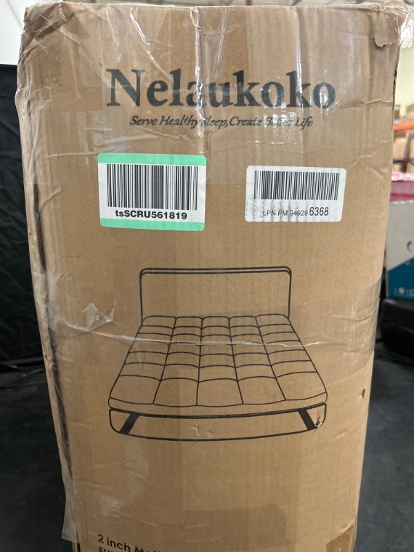 Photo 2 of Nelaukoko Full Mattress Topper, 54x75 Inches Double Size Mattress Topper, Thick Quilted Mattress Topper,Cooling Pillow Top Mattress Pad With Elastic Bands Fit Up To 17" Deep Snow Down Alternative Fill Full (54x75") White