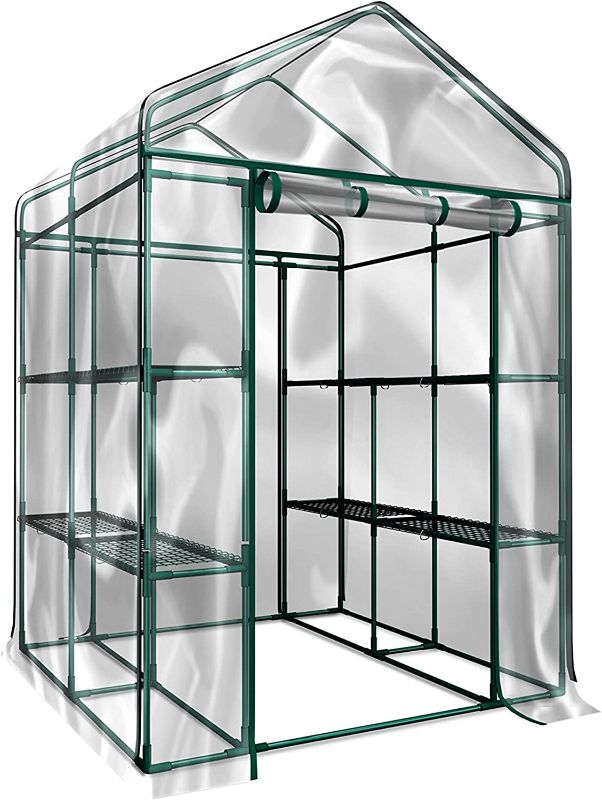 Photo 1 of Home-Complete HC-4202 Walk-In Greenhouse- Indoor Outdoor with 8 Sturdy Shelves-Grow Plants, Seedlings, Herbs, or Flowers In Any Season-Gardening Rack
