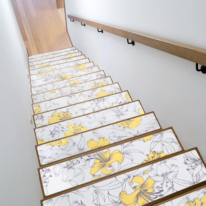 Photo 1 of Carpet Stair Treads for Wooden Steps Non Slip Stairs Carpet Tape Peel and Stick with Double Adhesive Tape Set Stair Runners for Staircase,Skateboard, Deck, Kitchen. 8"X30" 15 pack
