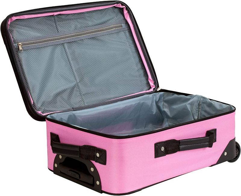 Photo 3 of Rockland Fashion Softside Upright Luggage Expandable - Pink