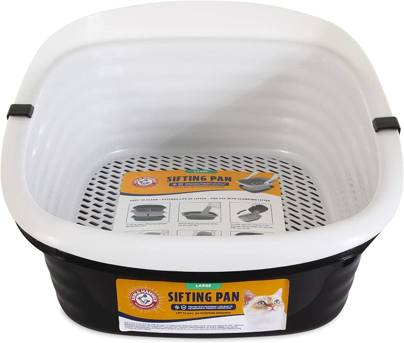 Photo 1 of Petmate Arm & Hammer Large Sifting Litter Box with Microban for Odor Control (Scoop Free Cat Litter Box or Dog Litter Box Made from Recycled Materials)
