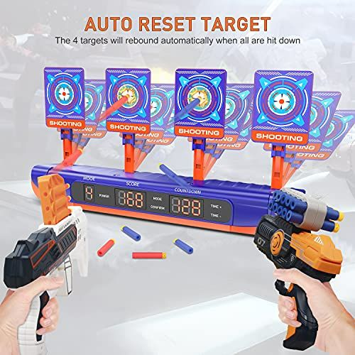 Photo 1 of Hot Bee Toy Guns, Electronic Shooting Target Compatible with Nerf Guns, Auto Reset Electronic Scoring Target Shooting Game Toy