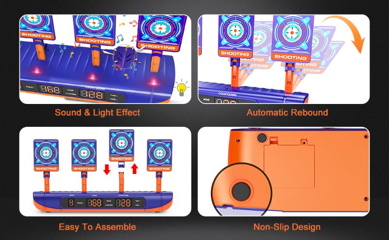 Photo 2 of Hot Bee Toy Guns, Electronic Shooting Target Compatible with Nerf Guns, Auto Reset Electronic Scoring Target Shooting Game Toy