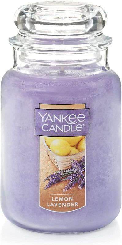 Photo 1 of Yankee Candle Lemon Lavender Scented, Classic 22oz Large Jar Single Wick Candle, Over 110 Hours of Burn Time - CANDLE IS MELTED, SEE PHOTO
